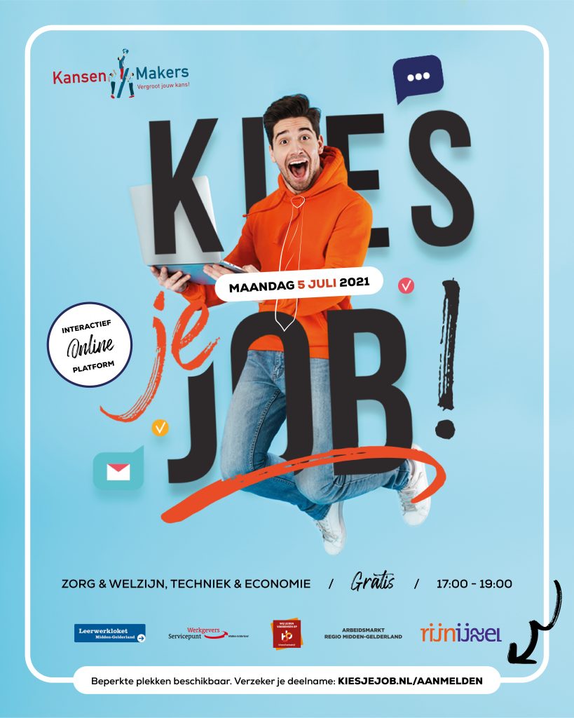 Flyer evenement 5 juli Kies je job