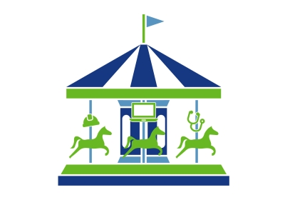 Illustratie van carrousel met verschillende beroepen